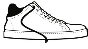 Shoe sneaker with shoestring holes