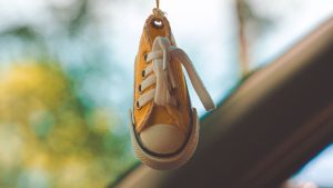 Yellow and White Low-top Sneaker Keychain