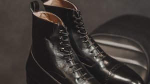 Black Leather Lace Up Boots