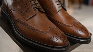 Close Up Photo of a Brown Leather Shoes