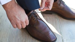 Close-up of Man Wearing Shoes