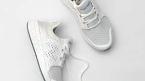Grey sneakers with dense surface of texture for comfortable everyday wearing