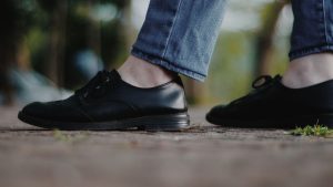 Pair of Black Leather Dress Shoes