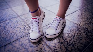 Pair of White Low-top Sneakers