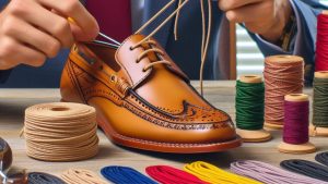 man trrying to Mix Different Colors and Widths of Shoestrings on Horsebit Loafers SHOE