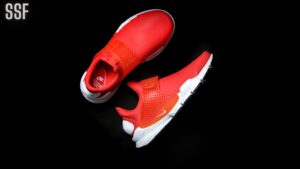 Bright red sports shoes for comfortable wearing